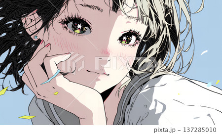 輝く瞳で見つめる好奇心旺盛な若い女性 137285010