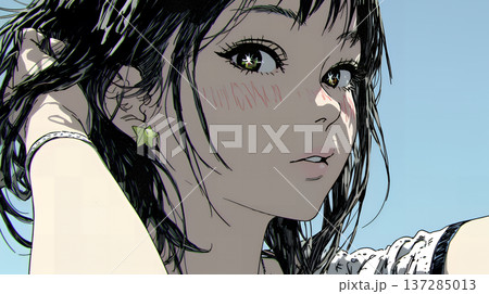 輝く瞳で見つめる好奇心旺盛な若い女性