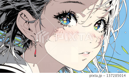 輝く瞳で見つめる好奇心旺盛な若い女性