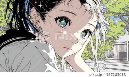 輝く瞳で見つめる好奇心旺盛な若い女性