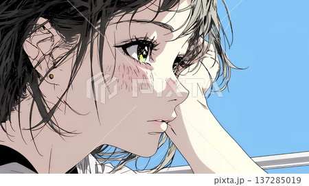 輝く瞳で見つめる好奇心旺盛な若い女性