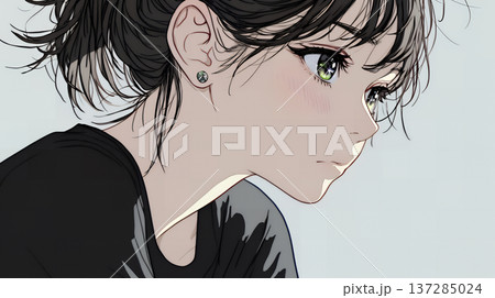 輝く瞳で見つめる好奇心旺盛な若い女性