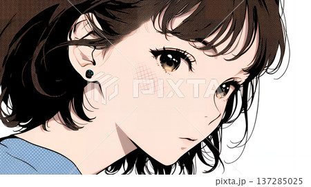 輝く瞳で見つめる好奇心旺盛な若い女性 137285025