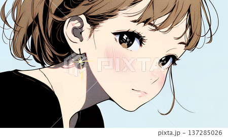 輝く瞳で見つめる好奇心旺盛な若い女性 137285026