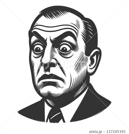 Shocked Businessman Portrait with Wide Eyes Shocked Businessman Portrait with Wide Eyes 137285391