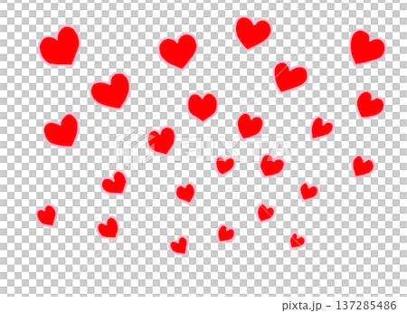 紅色愛心放射狀散落 紅色愛心放射狀散落 137285486