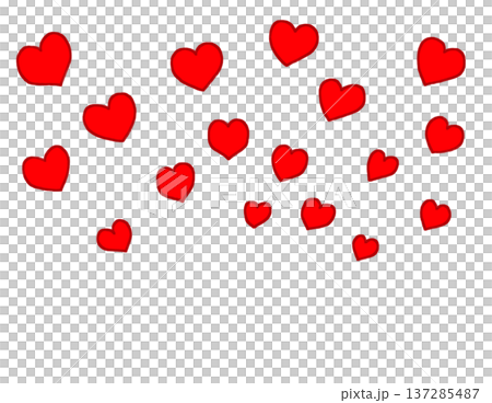 紅色愛心放射狀散落 137285487