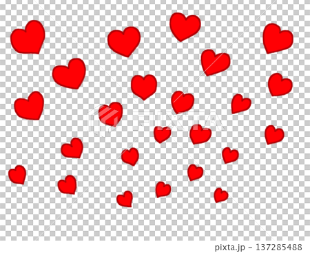 紅色愛心放射狀散落（修訂版） 137285488