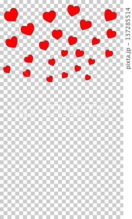 Pop red hearts scattered radially Pop red hearts scattered radially 137285514