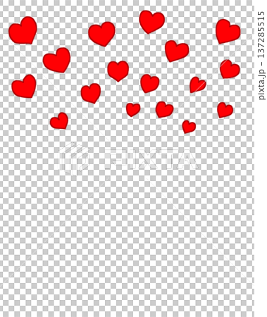 Pop red hearts scattered radially Pop red hearts scattered radially 137285515
