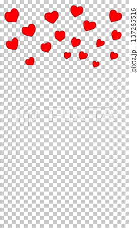 Pop red hearts scattered radially Pop red hearts scattered radially 137285516
