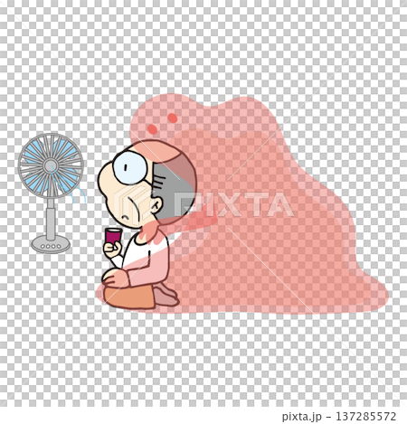 Elderly people unaware of the risk of heatstroke 137285572