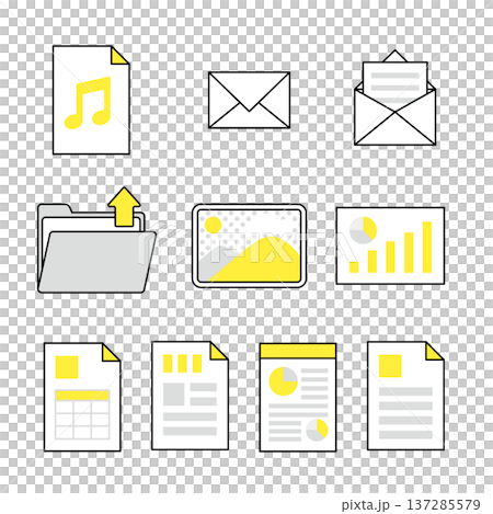 書類・メール・データ管理のアイコンセット 137285579