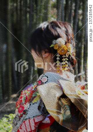 着物　春　油彩 137285642