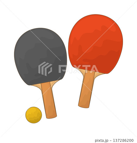 Illustration of Table Tennis Paddle and Ball Illustration of Table Tennis Paddle and Ball 137286200