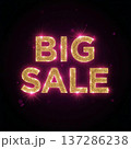 BIG SALE ピンク×ゴールド 光文字 発光ロゴ セール素材 女性向け広告 137286238