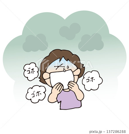 工場や家庭、乗り物などから出る排出ガスで大気汚染 137286288