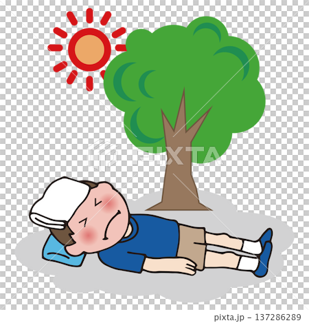 我中暑了，只好在陰涼處休息。 137286289