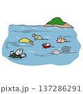 海洋ゴミで海が汚れ生態系に影響 137286291