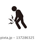 膝を痛めた人のピクトグラム 137286325