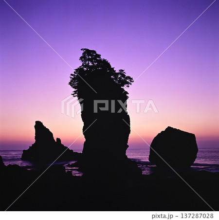 夜明けの山王岩 137287028