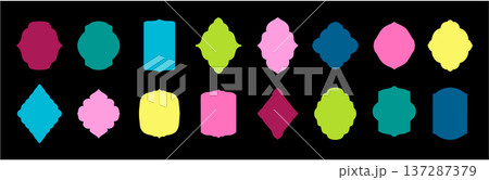 Abstract rectangle vector shape stickers.  137287379
