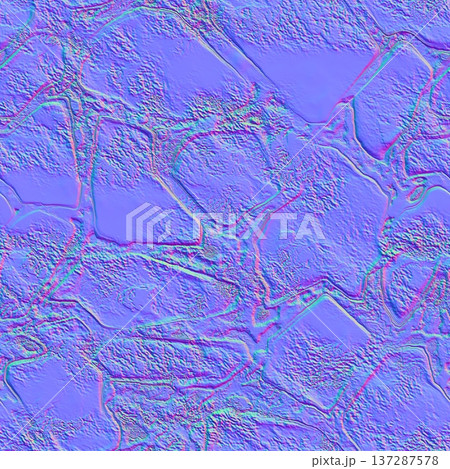Irregular Stone Cobblestone Normal Map for Realistic 3D Pavement Textures Irregular Stone Cobblestone Normal Map for Realistic 3D Pavement Textures 137287578