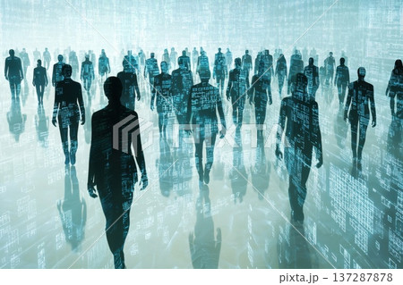 Futuristic Metaverse Lounge with Avatars in a...のイラスト素材 [137287878] - PIXTA