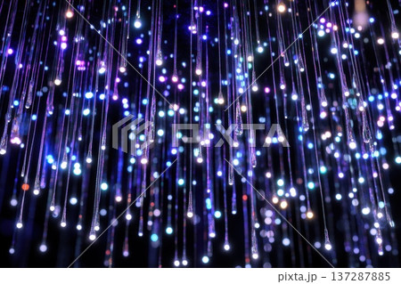 Abstract Futuristic Dreamscape with Glowing Light Particles in a Tech Environment 137287885