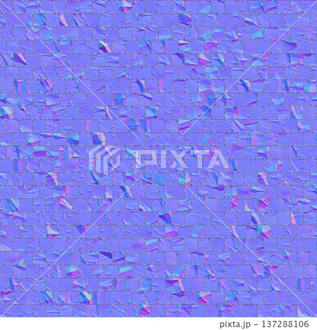 Distorted Mosaic Tile Surface Normal Map Distorted Mosaic Tile Surface Normal Map 137288106