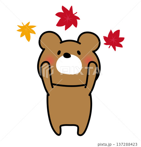 紅葉と遊ぶくまぽて 紅葉と遊ぶくまぽて 137288423
