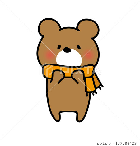 マフラーを巻いているくまぽて 137288425