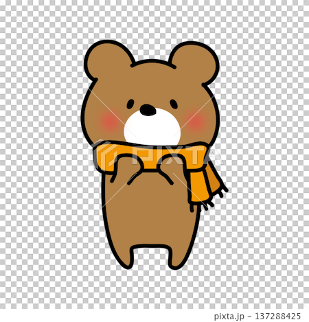 マフラーを巻いているくまぽて 137288425