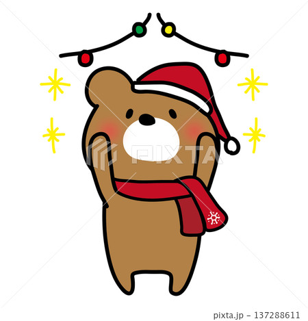 クリスマスの飾りつけをするくまぽて クリスマスの飾りつけをするくまぽて 137288611