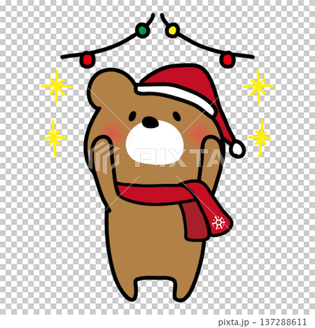 クリスマスの飾りつけをするくまぽて クリスマスの飾りつけをするくまぽて 137288611