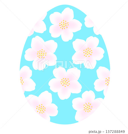 イースター_桜が描かれたタマゴ イースター_桜が描かれたタマゴ 137288849