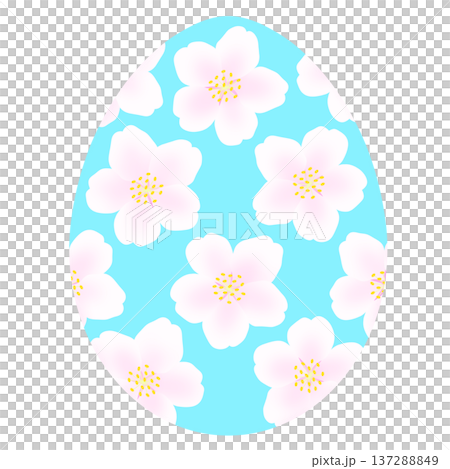 イースター_桜が描かれたタマゴ イースター_桜が描かれたタマゴ 137288849