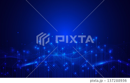 Big data visualization. Abstract technology innovation communication concept digital blue design background. Vector illustration Big data visualization. Abstract technology innovation communication concept digital blue design background. Vector illustration 137288936