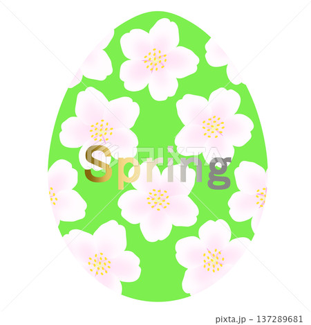 イースター_桜が描かれたタマゴ 137289681