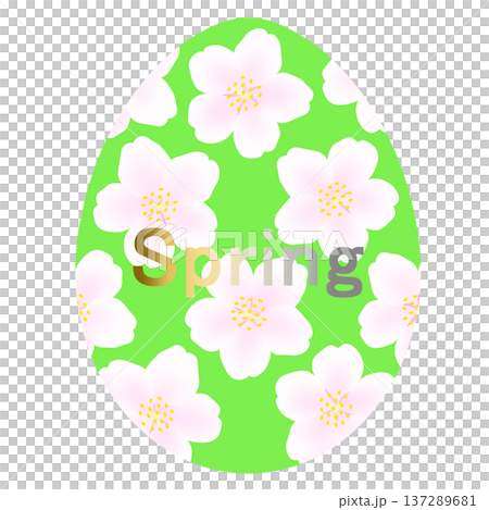イースター_桜が描かれたタマゴ 137289681