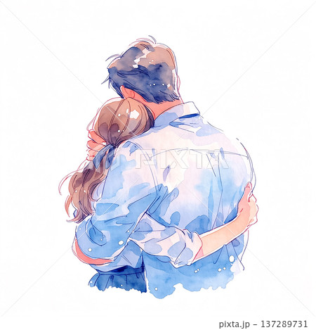 Couple shares a warm moment while embracing in a simple, loving gesture during a quiet afternoon 137289731