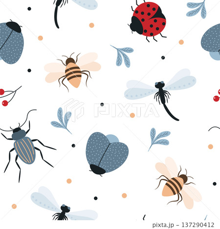 insect seamless pattern 137290412