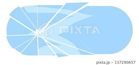 Broken glass icon in flat style. Cracked blue crystal geometric shape for game UI or web design. Broken glass icon in flat style. Cracked blue crystal geometric shape for game UI or web design. 137290657