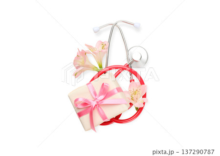 Nurses are honored with gifts and flowers today, isolated, PNG Nurses are honored with gifts and flowers today, isolated, PNG 137290787