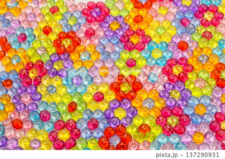 background of colored beads, background of flowers made of colored beads background of colored beads, background of flowers made of colored beads 137290931