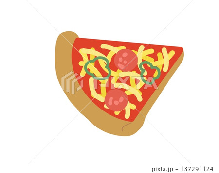シンプルなピザのイラスト 137291124