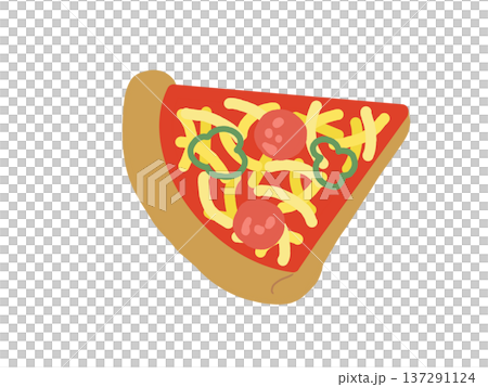 シンプルなピザのイラスト 137291124