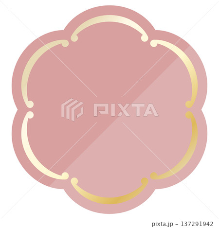 高級感のある和風フレーム　ダスティピンク＆ゴールド 137291942