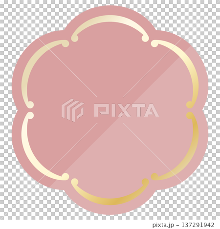 高級感のある和風フレーム　ダスティピンク＆ゴールド 137291942