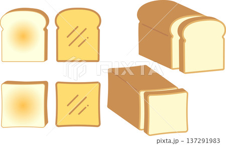 山形食品と角切り食パンの色んなバリエーションの素材セット 137291983